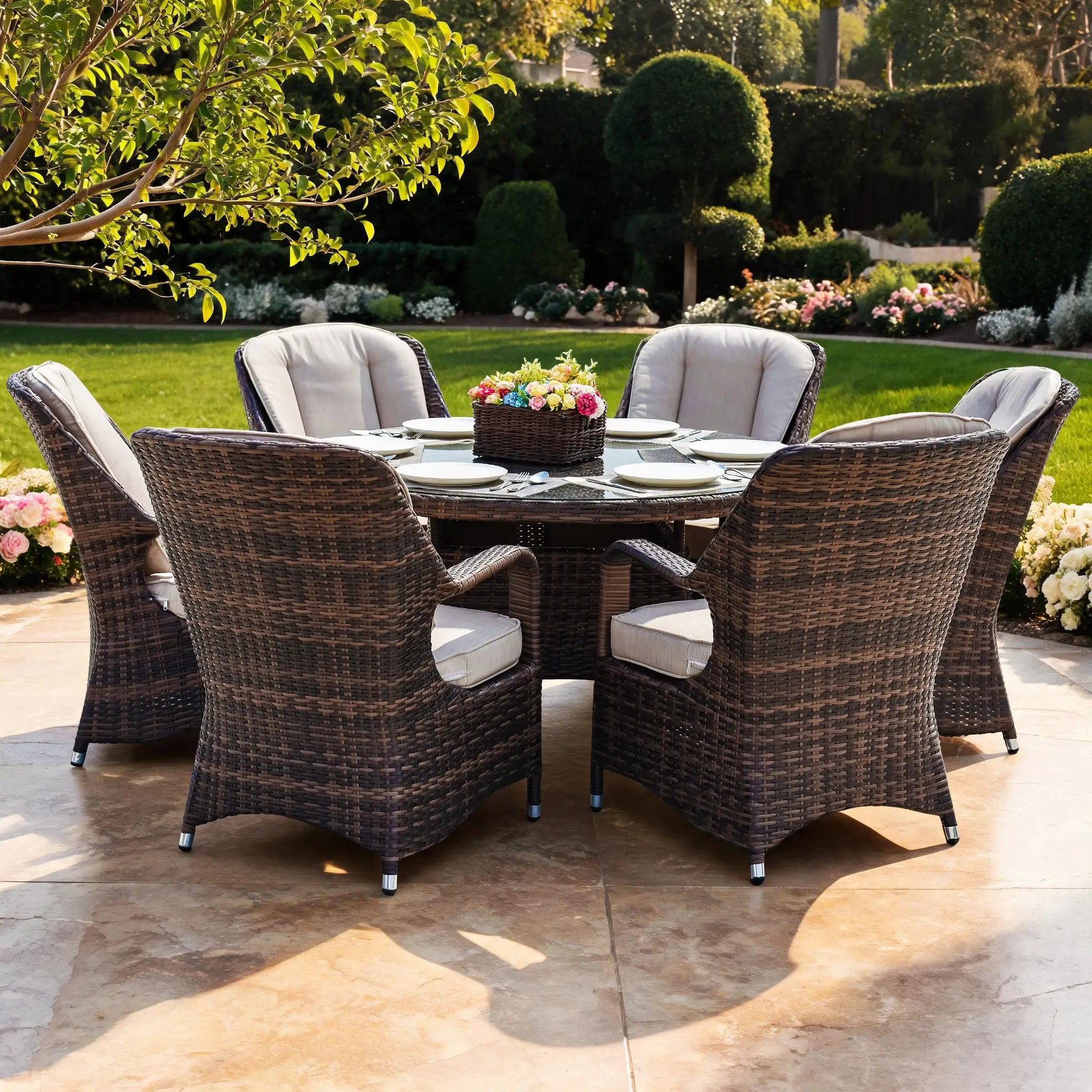 How Can the Direct Wicker 6-Seat Outdoor Dining Set Elevate Outdoor Living?