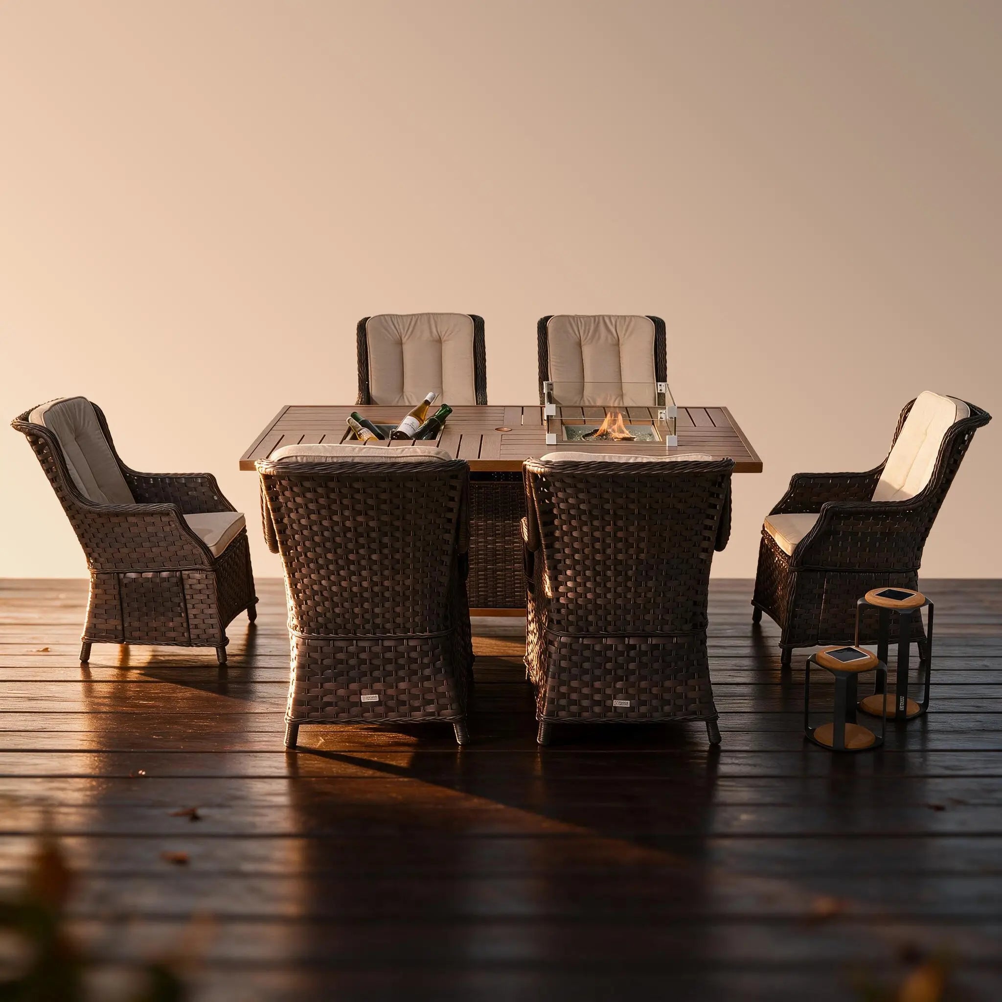 Best 7-Piece Outdoor Fire Pit Set for Year-Round Dining & Entertaining: Direct Wicker PAG-1106FI+010
