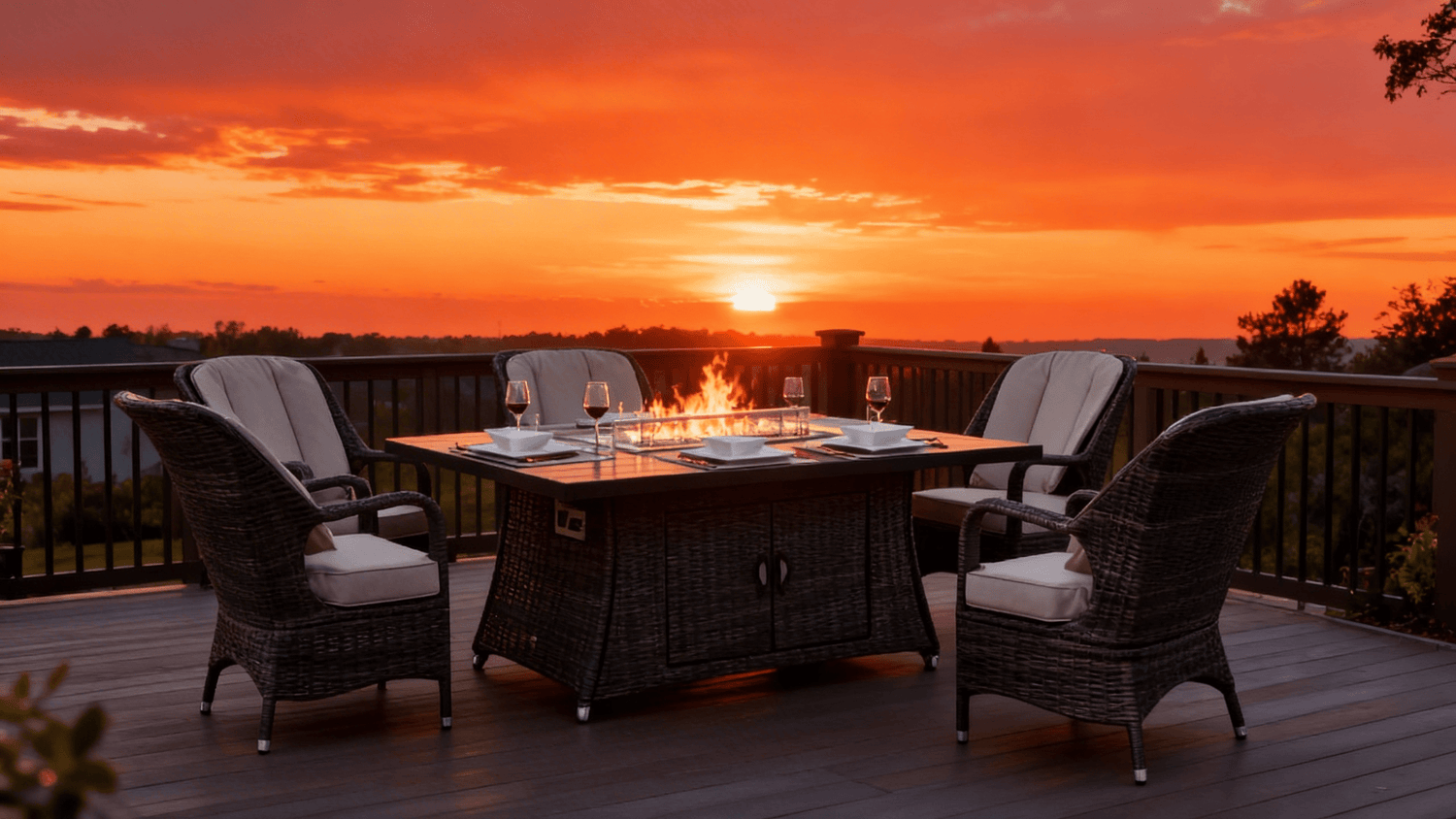 An excellent choice - Direct Wicker Parma 6-Seater Outdoor Fire Pit Dining Set - Direct Wicker