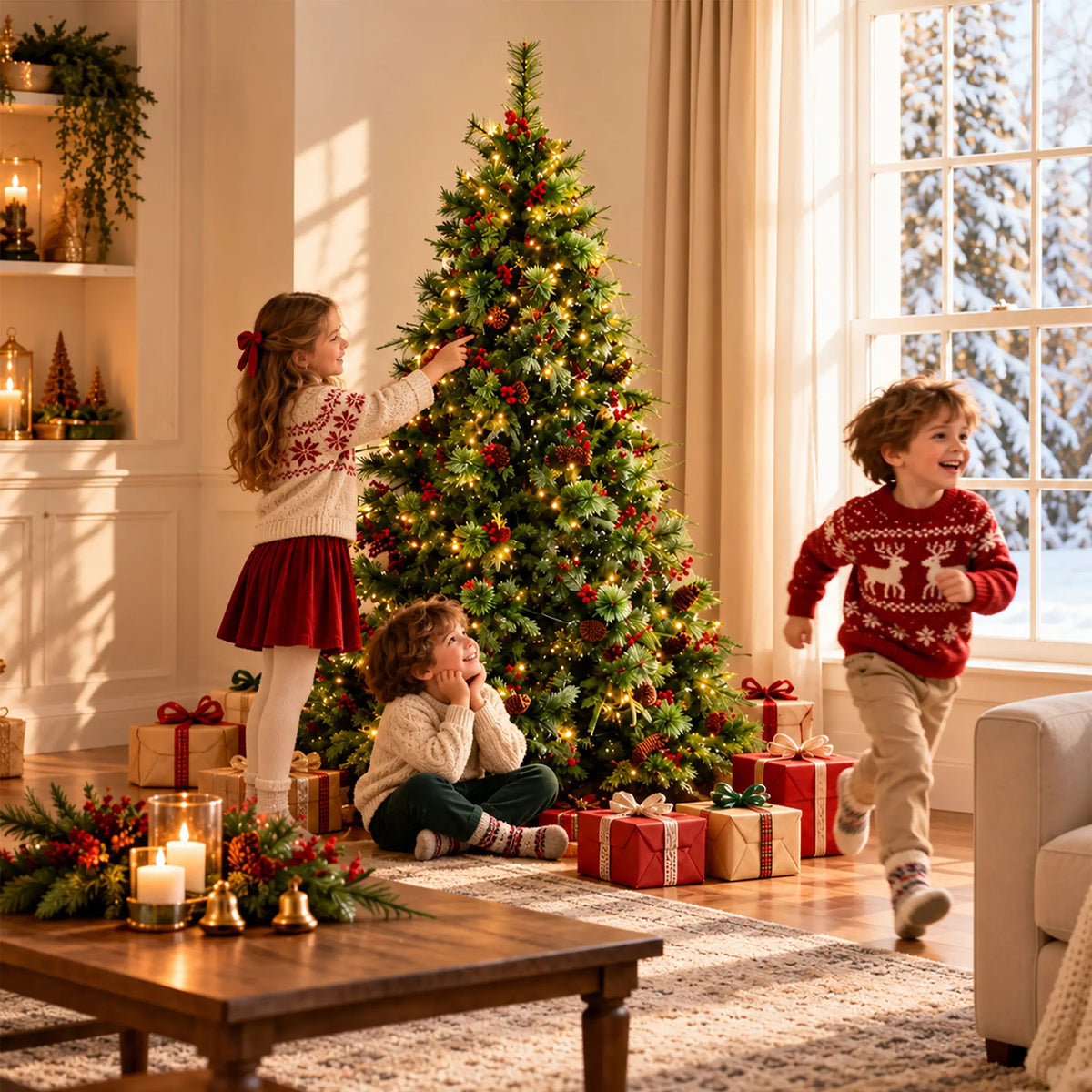 Bring Christmas Magic Home with Direct Wicker's Pre-Lit Artificial Christmas Tree - Direct Wicker