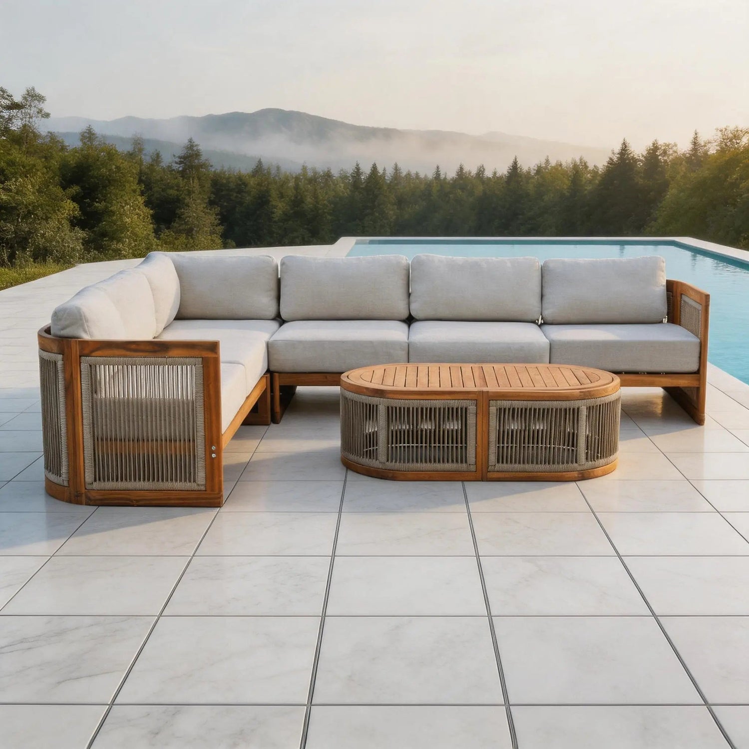 Direct Wicker Solid-Wood Sofa Masterpiece With 7.9 Inches Thick Cushions - Direct Wicker