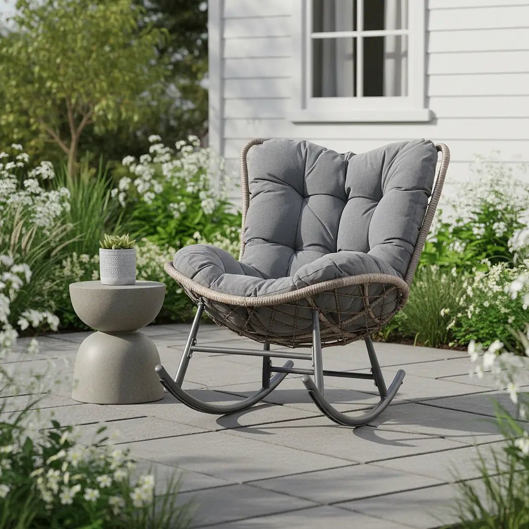 Relax In Style: Discover The Direct Wicker Iron Rocking Chair With Detachable Base - Direct Wicker