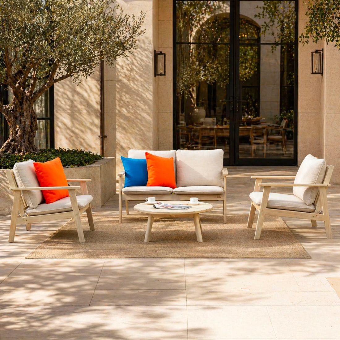 The Perfect 4-Seat Wooden Sofa Set for Elegant Home Lounge Spaces - Direct Wicker