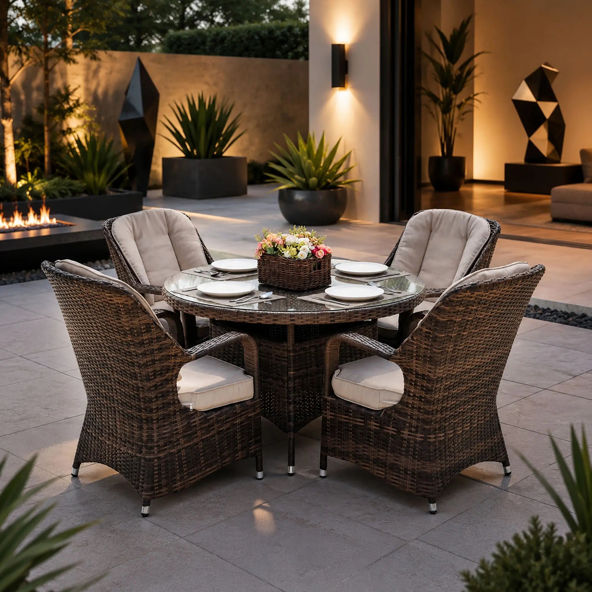 Transform Your Outdoor Living with the Premium 4-Seat Outdoor Dining Set From Direct Wicker - Direct Wicker