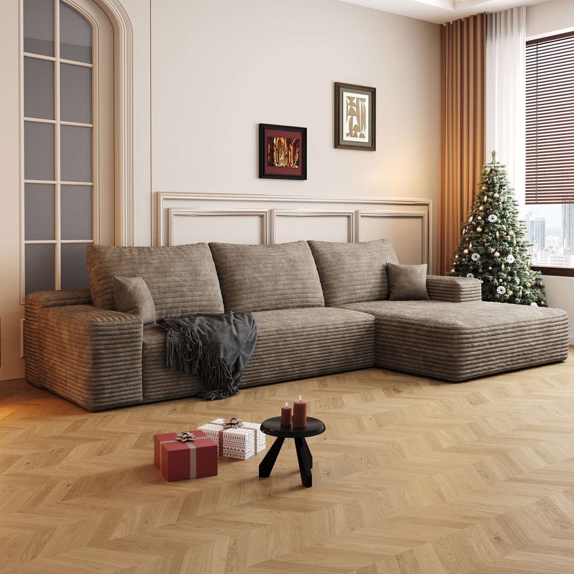 107' Cloud Sectional Couch with L - Shape Chaise,Modern Modular Sofa (W2824S00053) - Direct Wicker