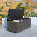 130 Gallon Capacity Outdoor Wicker Storage Box PE Wicker with Iron Frame (PA-3256M-I) - Direct Wicker