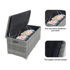 130 Gallon Capacity Outdoor Wicker Storage Box PE Wicker with Iron Frame (PA-3256M-I) - Direct Wicker