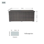 130 Gallon Capacity Outdoor Wicker Storage Box PE Wicker with Iron Frame (PA-3256M-I) - Direct Wicker