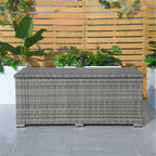 130 Gallon Capacity Outdoor Wicker Storage Box PE Wicker with Iron Frame (PA-3256M-I) - Direct Wicker