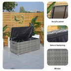 130 Gallon Capacity Outdoor Wicker Storage Box PE Wicker with Iron Frame (PA-3256M-I) - Direct Wicker