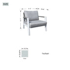 White Aluminum Outdoor Sofa Set with Rope Woven Accents – 5-Piece Modern Patio Conversation Set - Direct Wicker