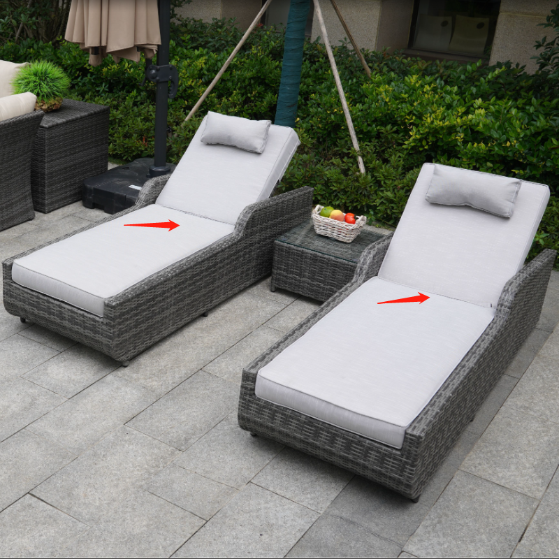 Gray Cushions for Outdoor Chaise Lounge PAL-1127B