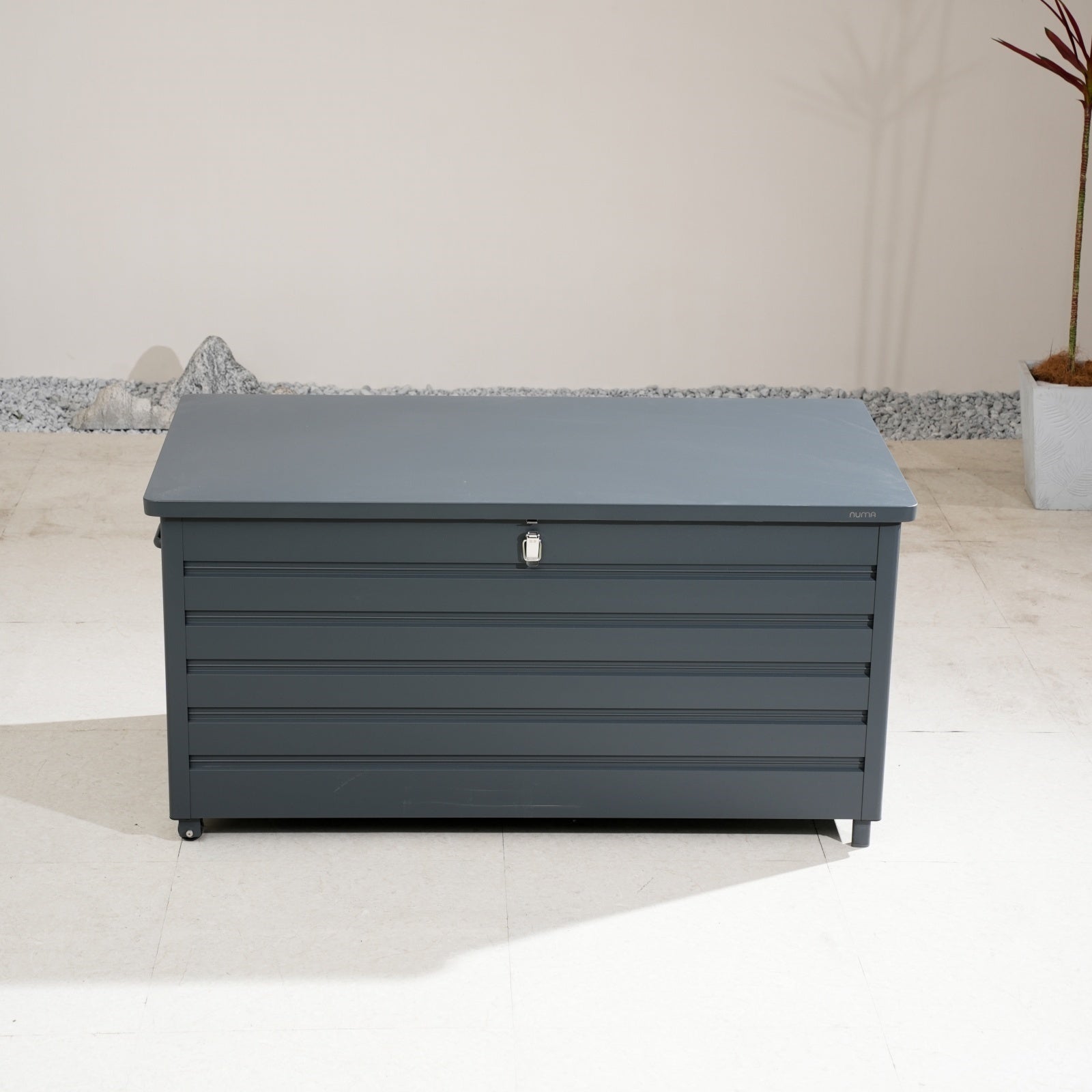 175 Gallon Capacity Numa - Style Small Aluminium Storage Box (PJB - A1470 - GR - BM) - Direct Wicker