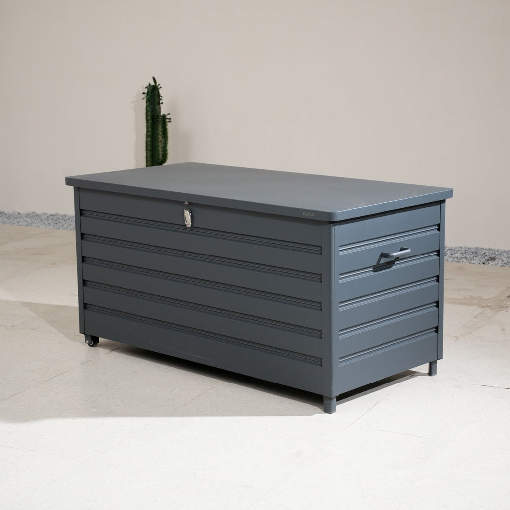 175 Gallon Capacity Numa - Style Small Aluminium Storage Box (PJB - A1470 - GR - BM) - Direct Wicker
