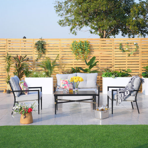 4-Seater Outdoor Sofa Set with Cushions and Coffee Table (PAS-2467-SET)