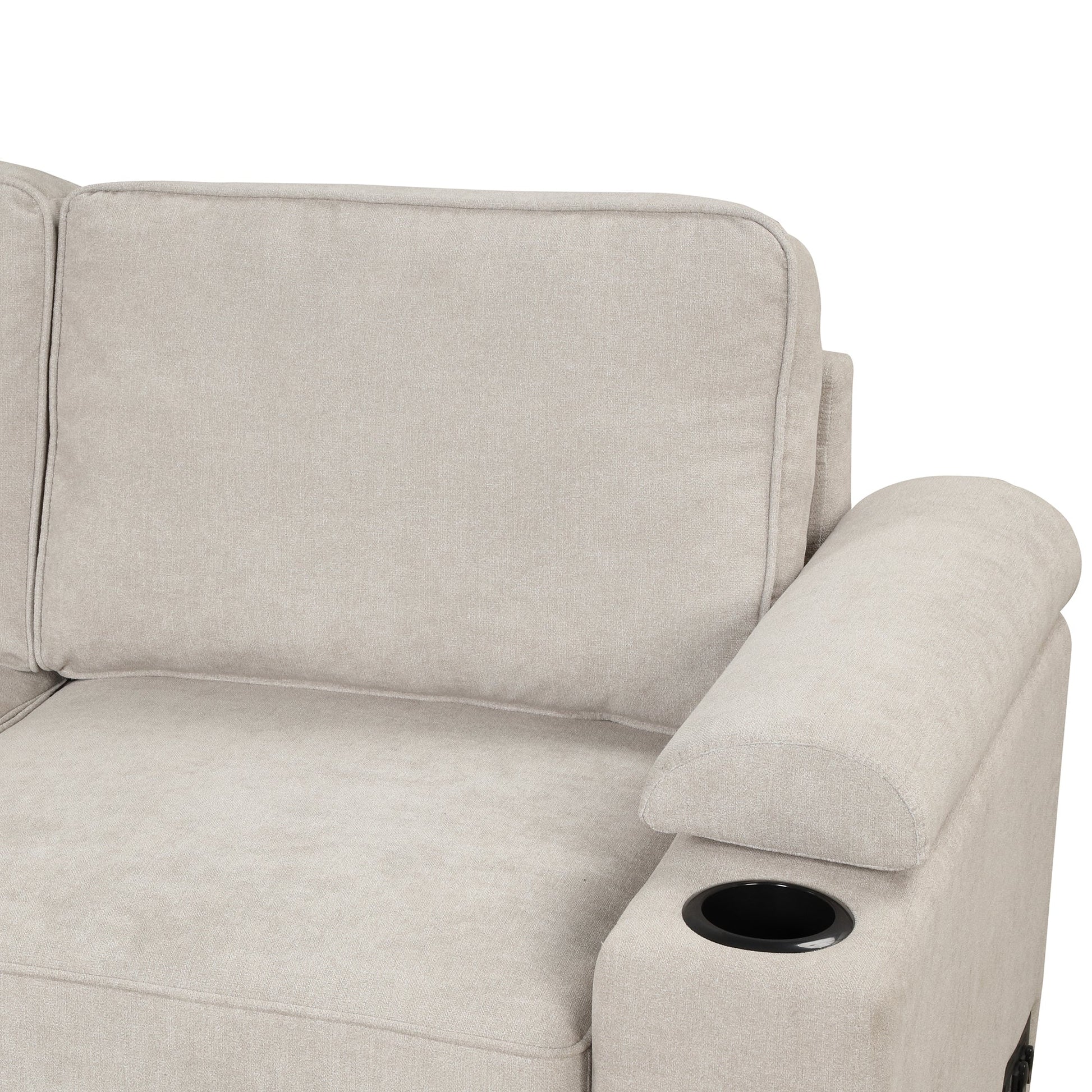 2 in 1 Sleeper Sofa Bed with Storage Ottoman, Beige Linen Upholstery (SG000550AAA) - Direct Wicker