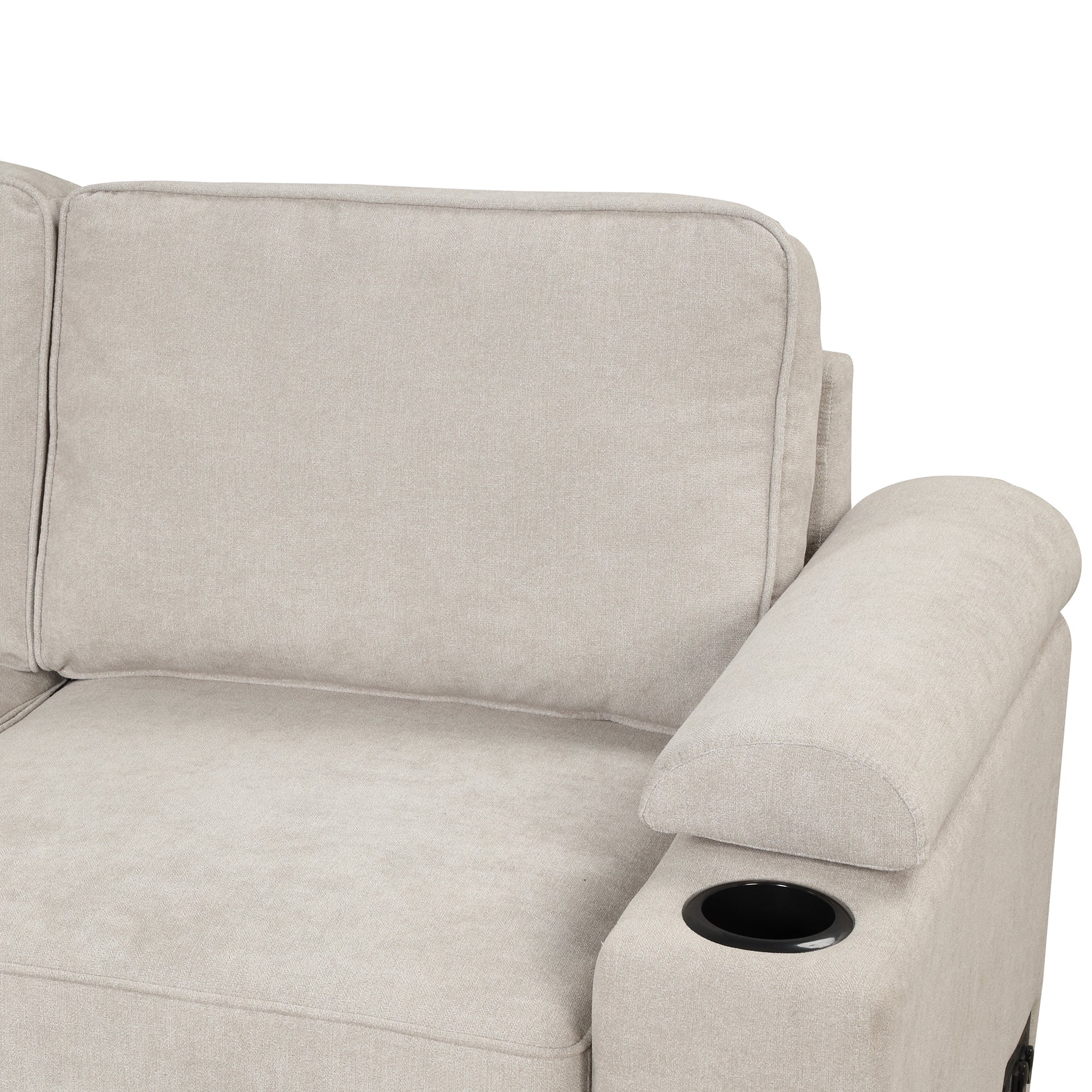 2 in 1 Sleeper Sofa Bed with Storage Ottoman, Beige Linen Upholstery (SG000550AAA) - Direct Wicker