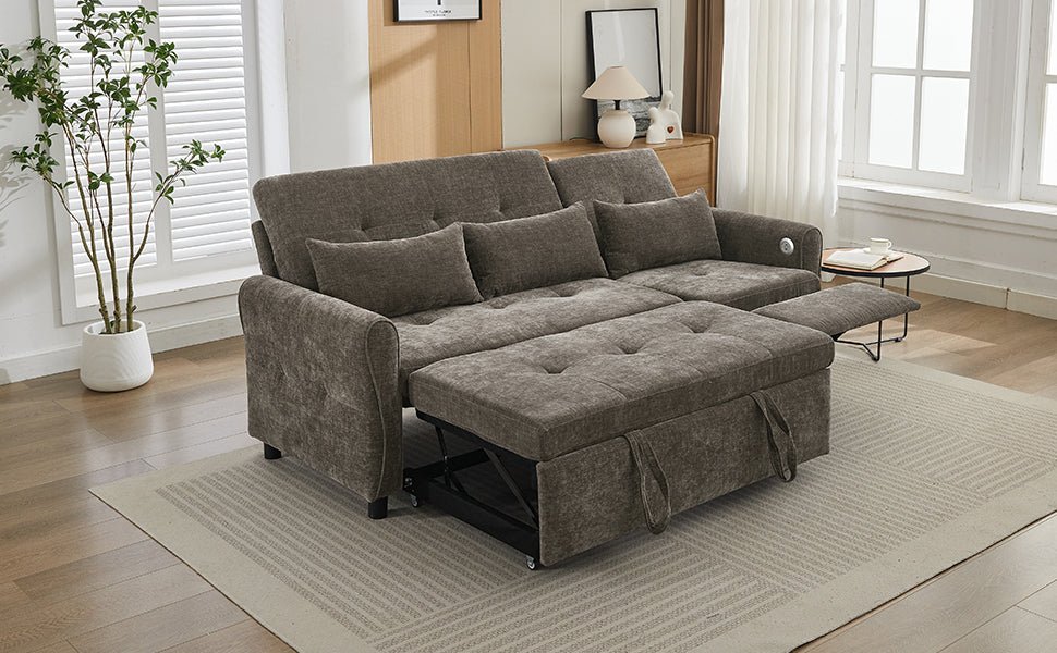 2 - in - 1 Sofa 82' Three - Seater with Sofa Bed and Reversible Recliner (N719S002010R) - Direct Wicker