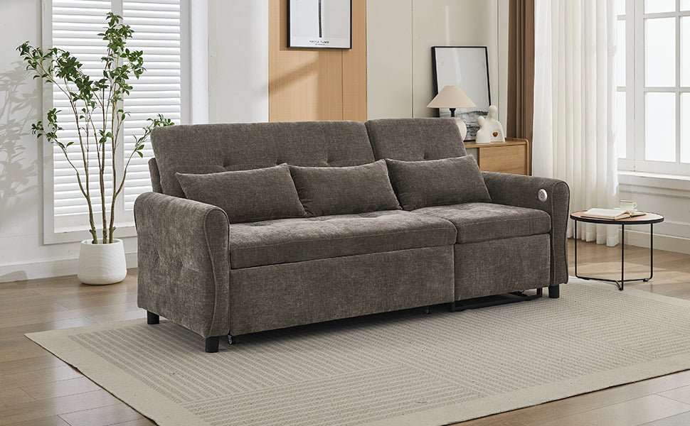 2 - in - 1 Sofa 82' Three - Seater with Sofa Bed and Reversible Recliner (N719S002010R) - Direct Wicker