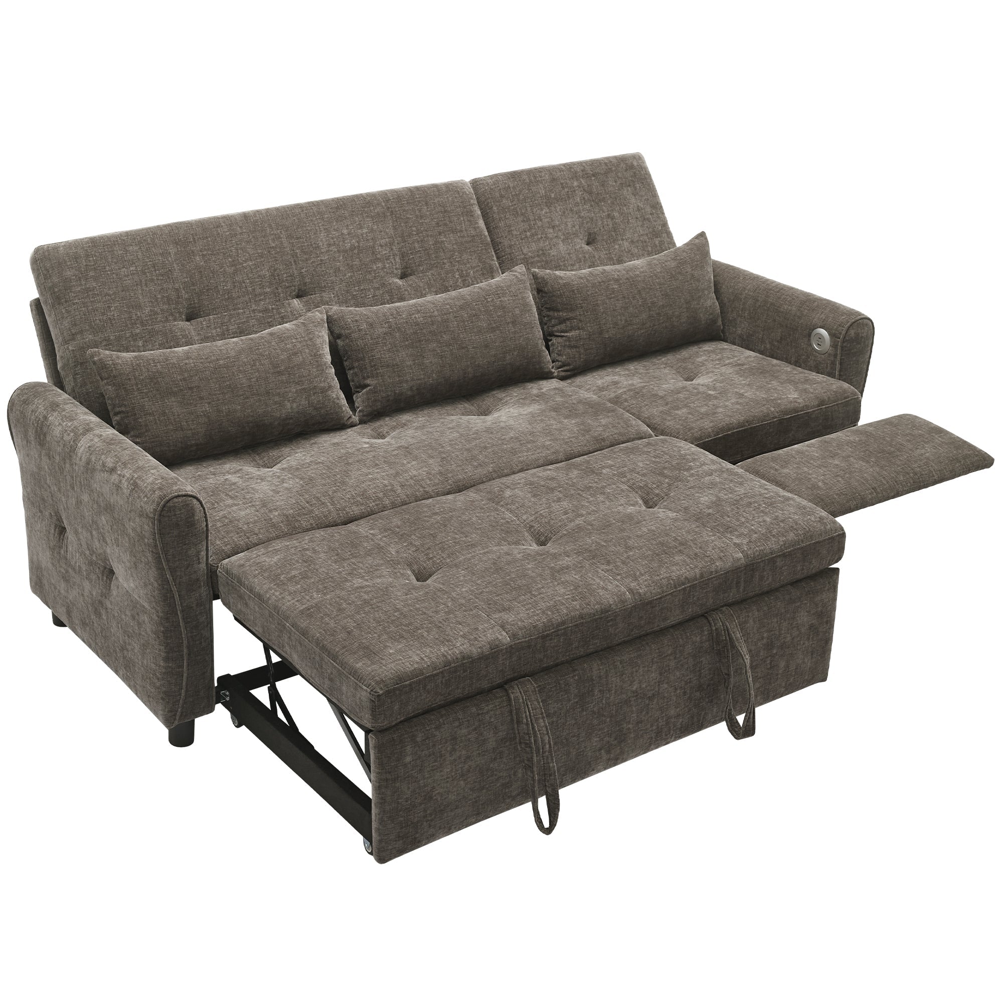 2 - in - 1 Sofa 82' Three - Seater with Sofa Bed and Reversible Recliner (N719S002010R) - Direct Wicker