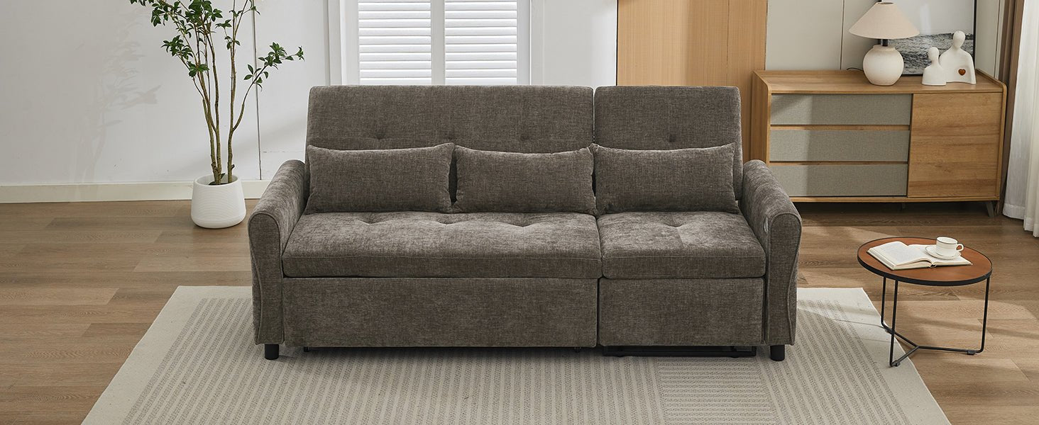 2 - in - 1 Sofa 82' Three - Seater with Sofa Bed and Reversible Recliner (N719S002010R) - Direct Wicker
