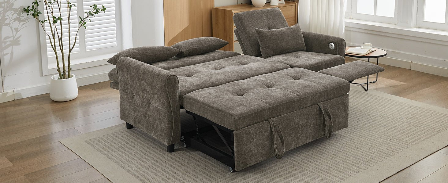 2 - in - 1 Sofa 82' Three - Seater with Sofa Bed and Reversible Recliner (N719S002010R) - Direct Wicker