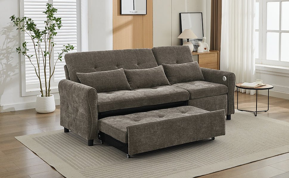 2 - in - 1 Sofa 82' Three - Seater with Sofa Bed and Reversible Recliner (N719S002010R) - Direct Wicker
