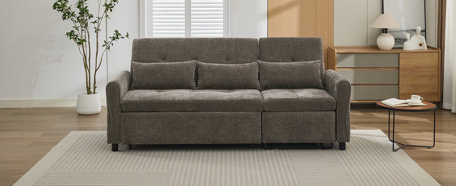 2 - in - 1 Sofa 82' Three - Seater with Sofa Bed and Reversible Recliner (N719S002010R) - Direct Wicker