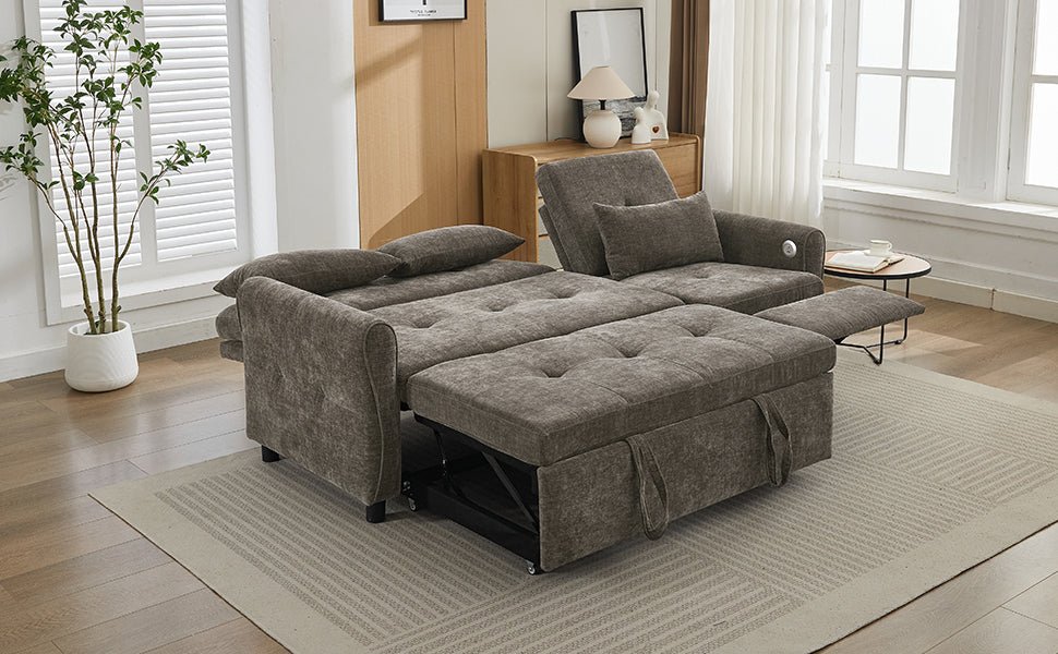 2 - in - 1 Sofa 82' Three - Seater with Sofa Bed and Reversible Recliner (N719S002010R) - Direct Wicker