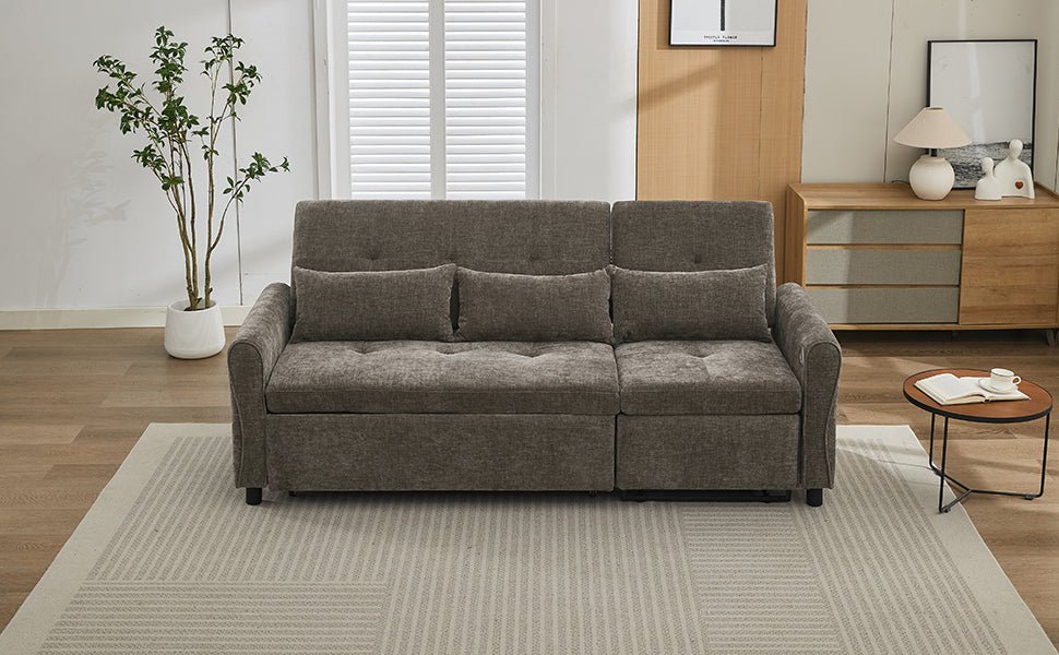 2 - in - 1 Sofa 82' Three - Seater with Sofa Bed and Reversible Recliner (N719S002010R) - Direct Wicker