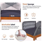 2 - Pack Solid Wood Armchairs with Cushions – Indoor/Outdoor Dining Chairs - Direct Wicker