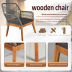 2 - Pack Solid Wood Armchairs with Cushions – Indoor/Outdoor Dining Chairs - Direct Wicker