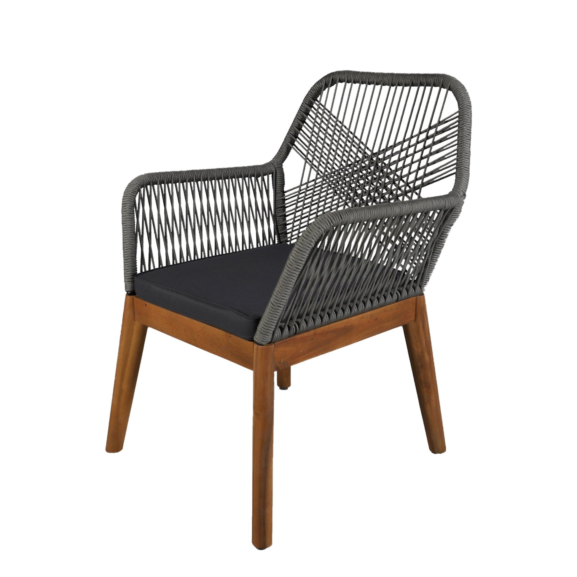 2 - Pack Solid Wood Armchairs with Cushions – Indoor/Outdoor Dining Chairs - Direct Wicker