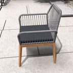 2 - Pack Solid Wood Armchairs with Cushions – Indoor/Outdoor Dining Chairs - Direct Wicker