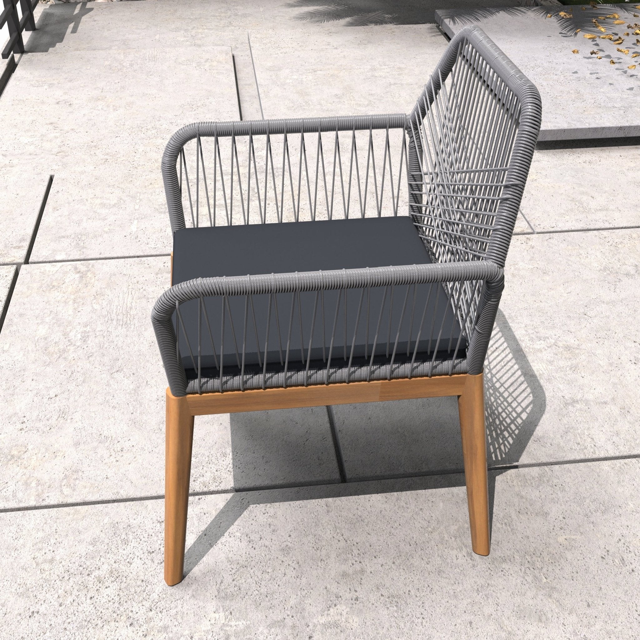 2 - Pack Solid Wood Armchairs with Cushions – Indoor/Outdoor Dining Chairs - Direct Wicker