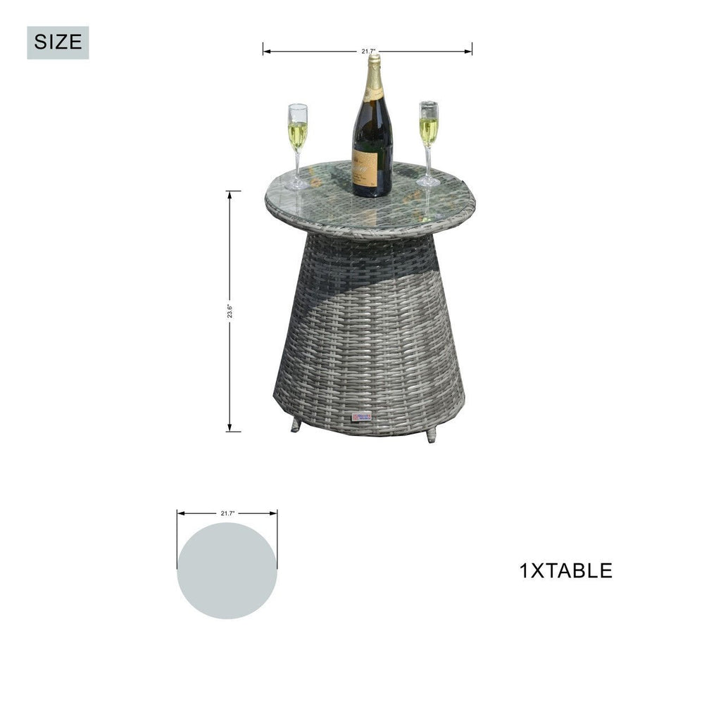 2 - Person Round Bistro Table 21"Dx23"H (Model PAD - 1708 - Table) - Direct Wicker