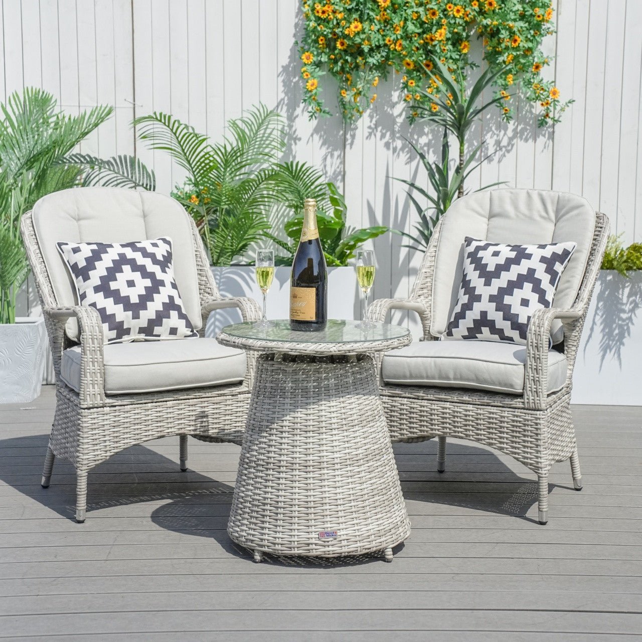 2 - Person Round Bistro Table 21"Dx23"H (Model PAD - 1708 - Table) - Direct Wicker