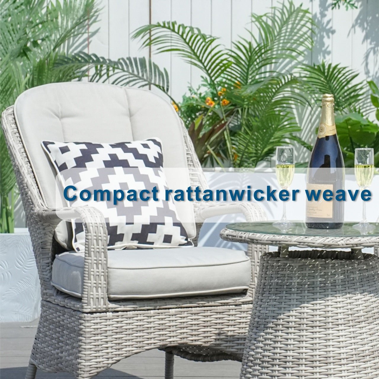 2 - Person Round Bistro Table 21"Dx23"H (Model PAD - 1708 - Table) - Direct Wicker