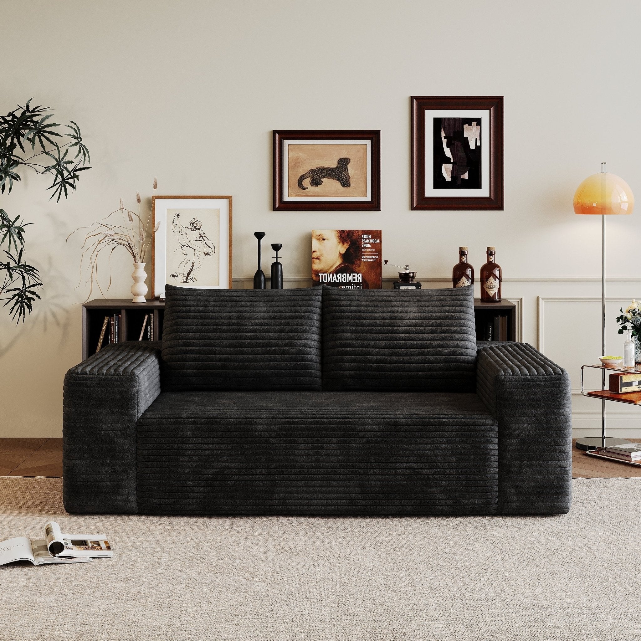2 - Seat Sofa,Corduroy Fabric,Deep Seat Couches,Comfy Loveseat Sofa (W2824P321227) - Direct Wicker