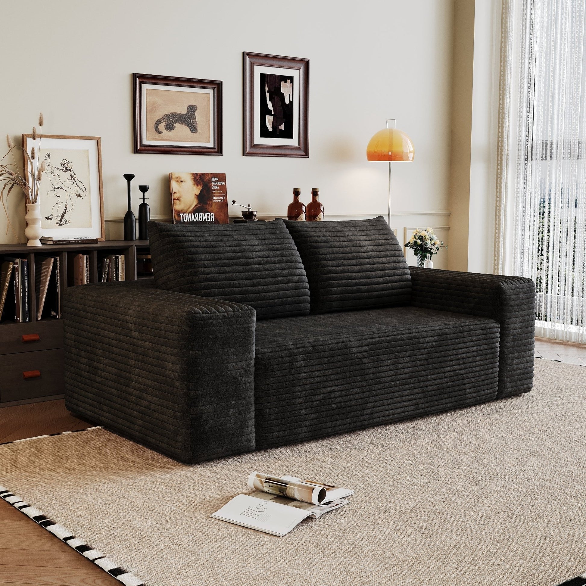 2 - Seat Sofa,Corduroy Fabric,Deep Seat Couches,Comfy Loveseat Sofa (W2824P321227) - Direct Wicker