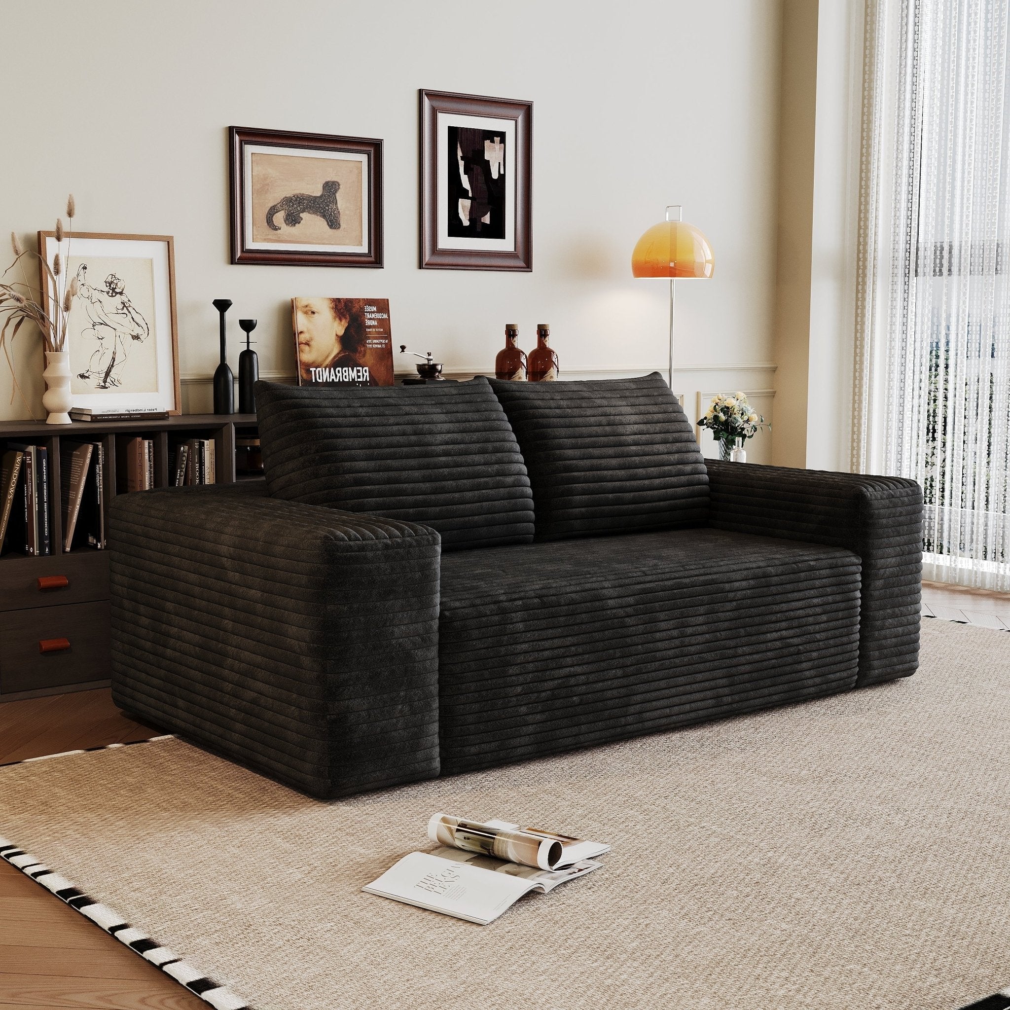 2 - Seat Sofa,Corduroy Fabric,Deep Seat Couches,Comfy Loveseat Sofa (W2824P321227) - Direct Wicker