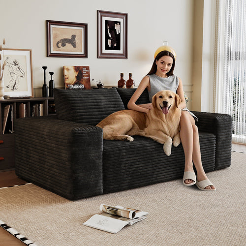 2 - Seat Sofa,Corduroy Fabric,Deep Seat Couches,Comfy Loveseat Sofa (W2824P321227) - Direct Wicker