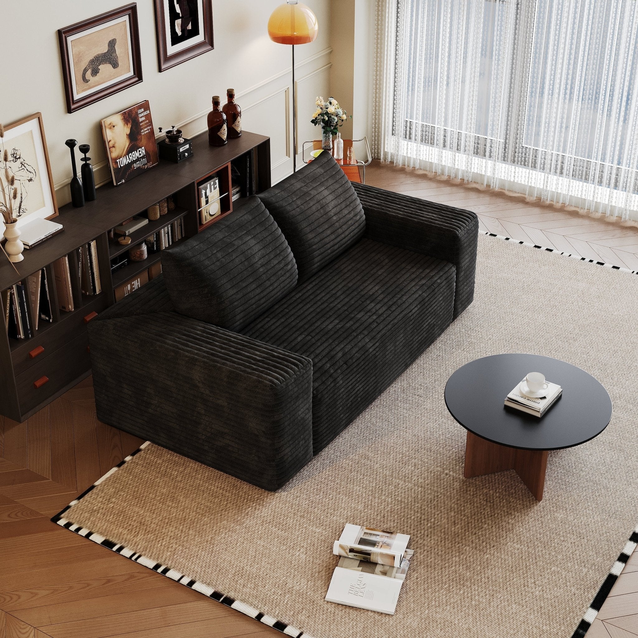 2 - Seat Sofa,Corduroy Fabric,Deep Seat Couches,Comfy Loveseat Sofa (W2824P321227) - Direct Wicker