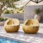 2 Single-Seat Sofa Chair Terrafab Composite Material with Iron Frame (PAC-24919SC) - Direct Wicker