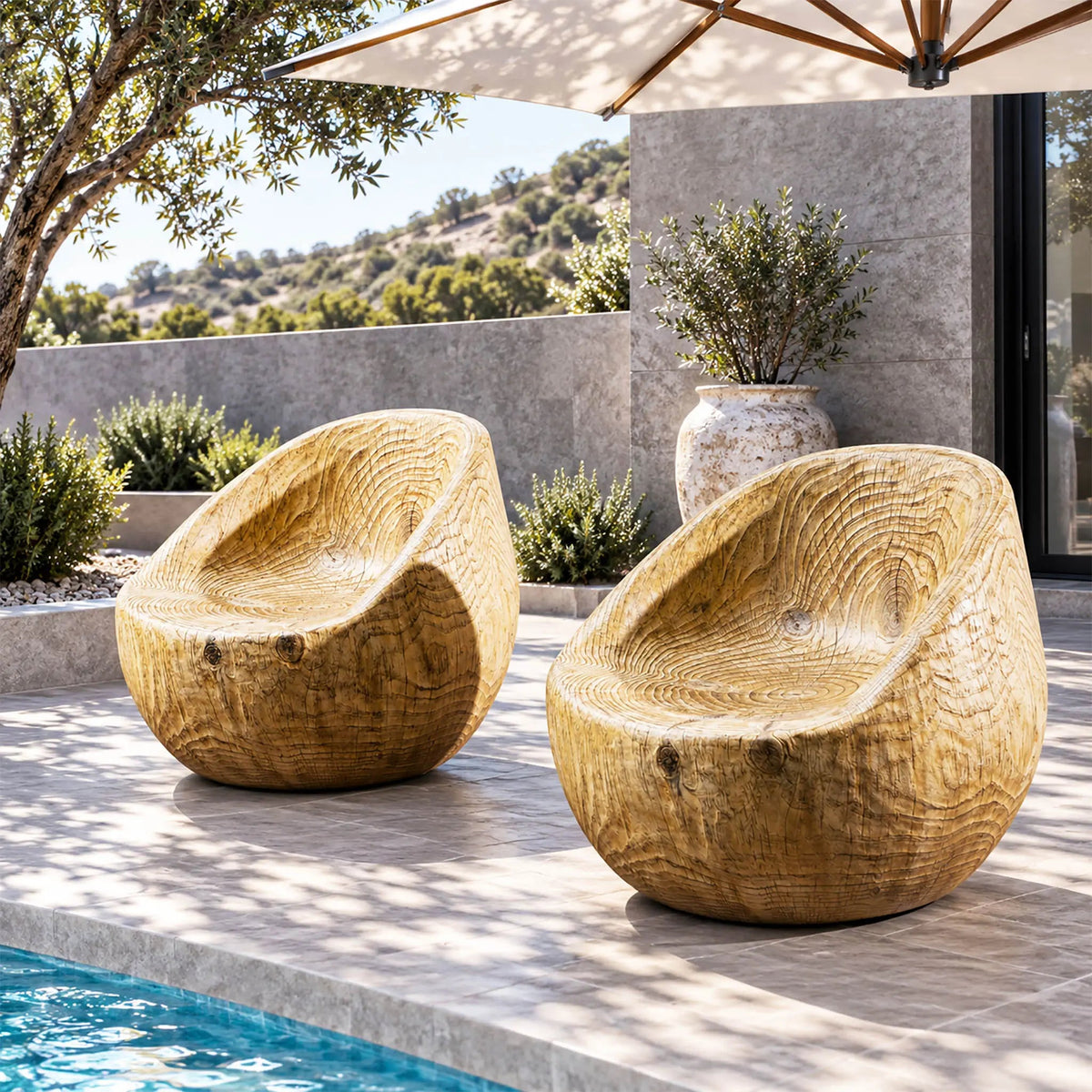 2 Single-Seat Sofa Chair Terrafab Composite Material with Iron Frame (PAC-24919SC) - Direct Wicker