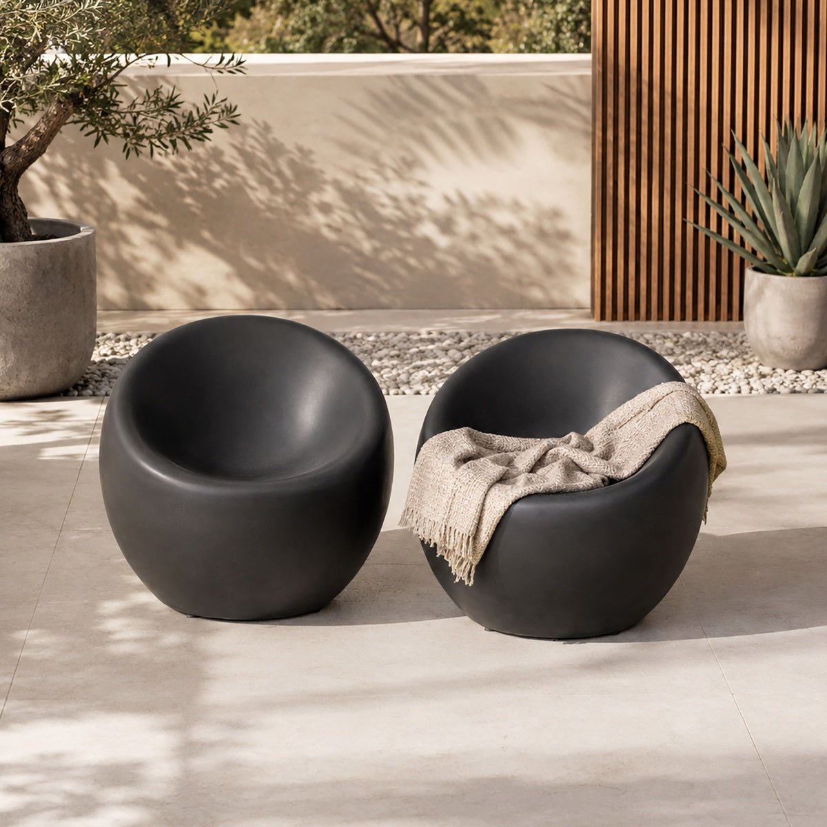 2 Single-Seat Sofa Chair - Terrafab Composite Material with Iron Frame (PAC-24921SC) - Direct Wicker