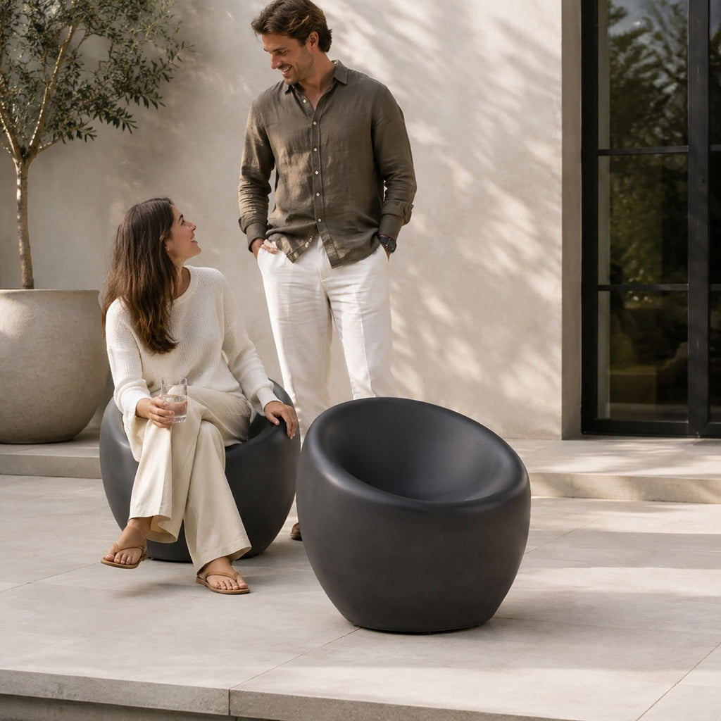 2 Single-Seat Sofa Chair - Terrafab Composite Material with Iron Frame (PAC-24921SC) - Direct Wicker