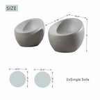 2 Single-Seat Sofa Chair - Terrafab Composite Material with Iron Frame (PAC-24921SC) - Direct Wicker