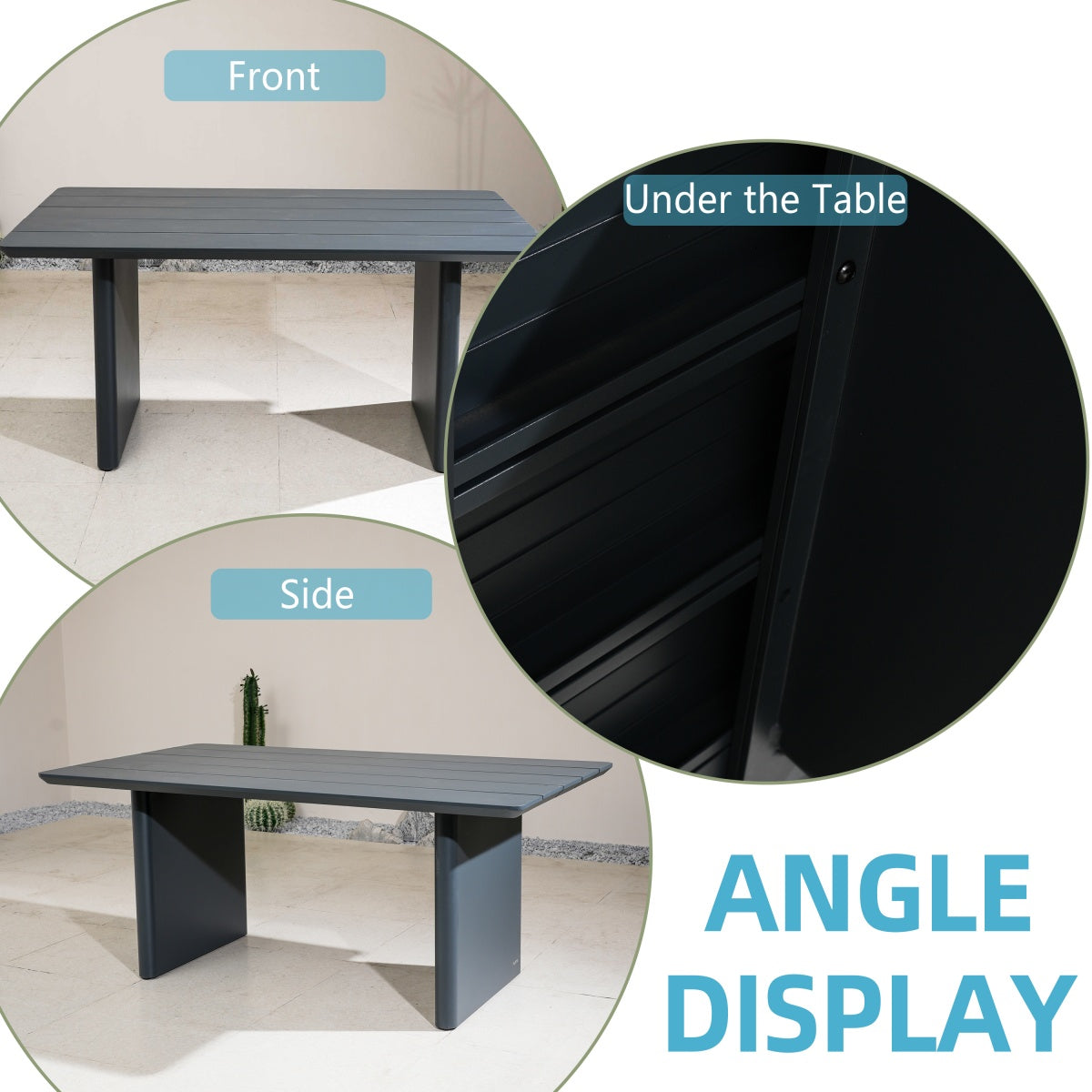 Numa-Style Calma Aluminium 8-Seat Dining Table (PJD-Calma-A2-DT1-GR-YT) - Direct Wicker