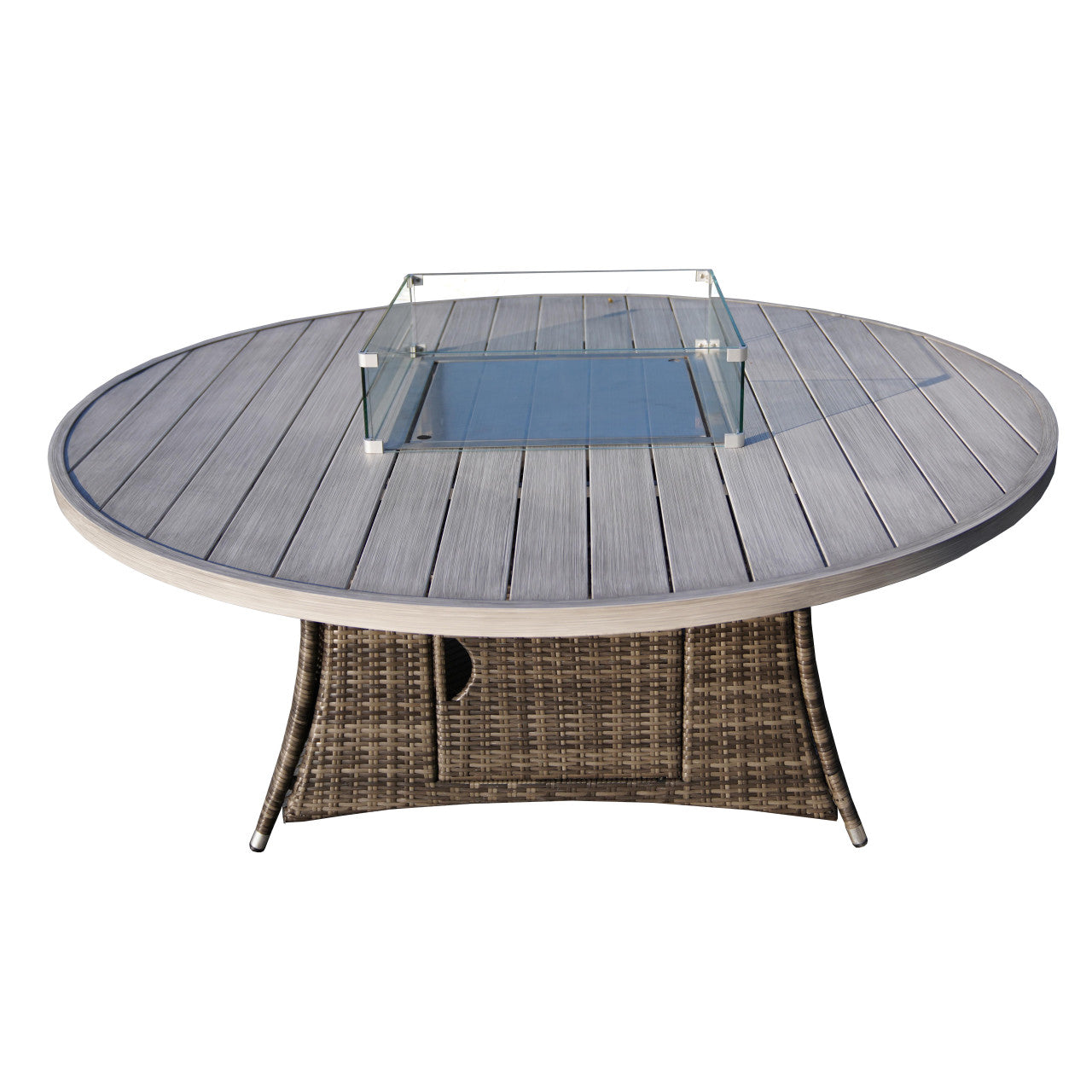 8-Seat Round Fire Pit Table with Aluminum Top (PAG-1108A-T)